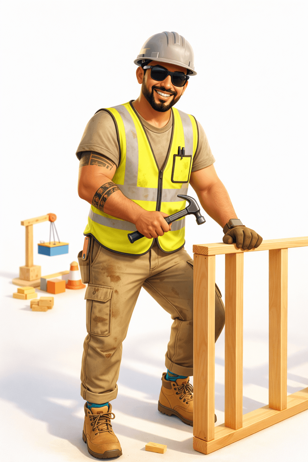 Constructor latino trabajando en una página en construcción